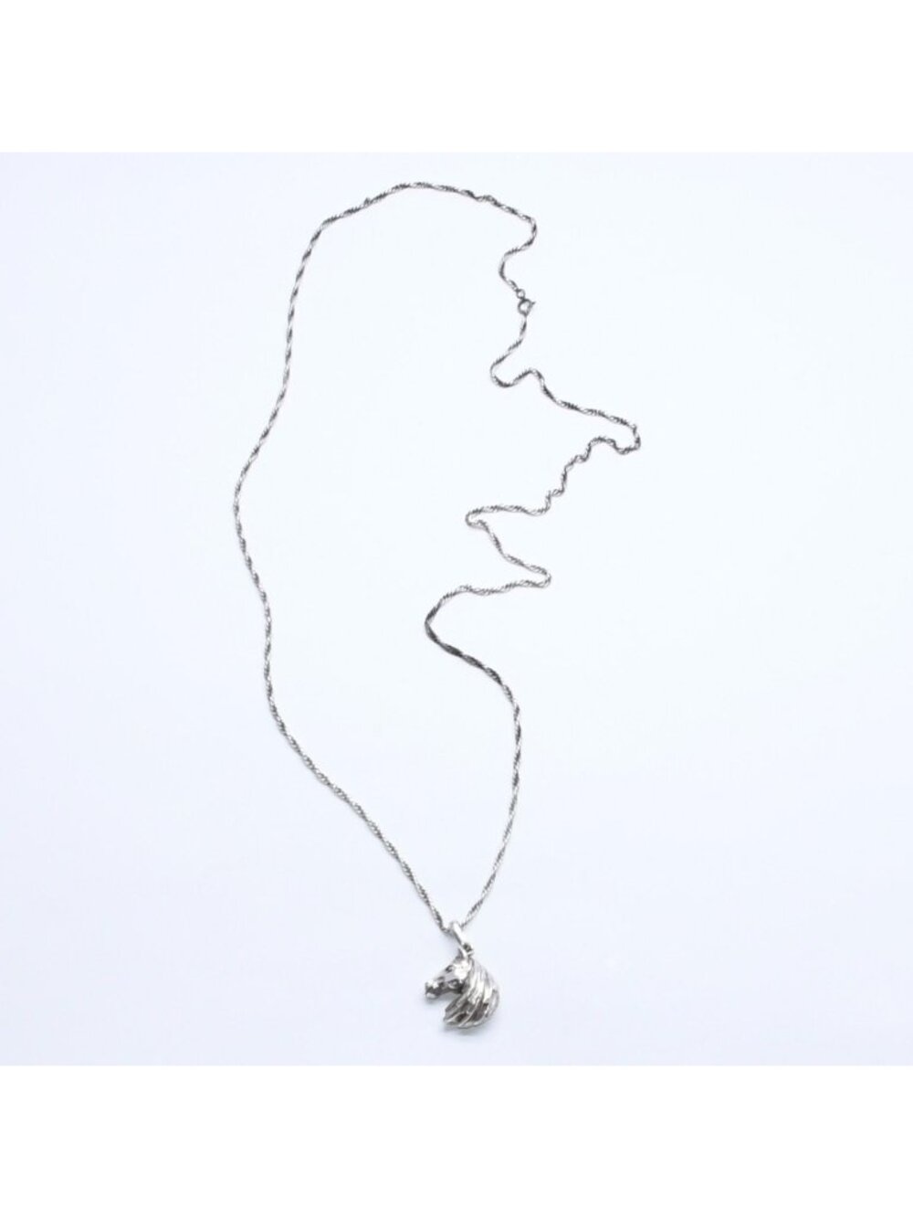 Hermes Horse Head Pendant Chain 925 Sterling Silver